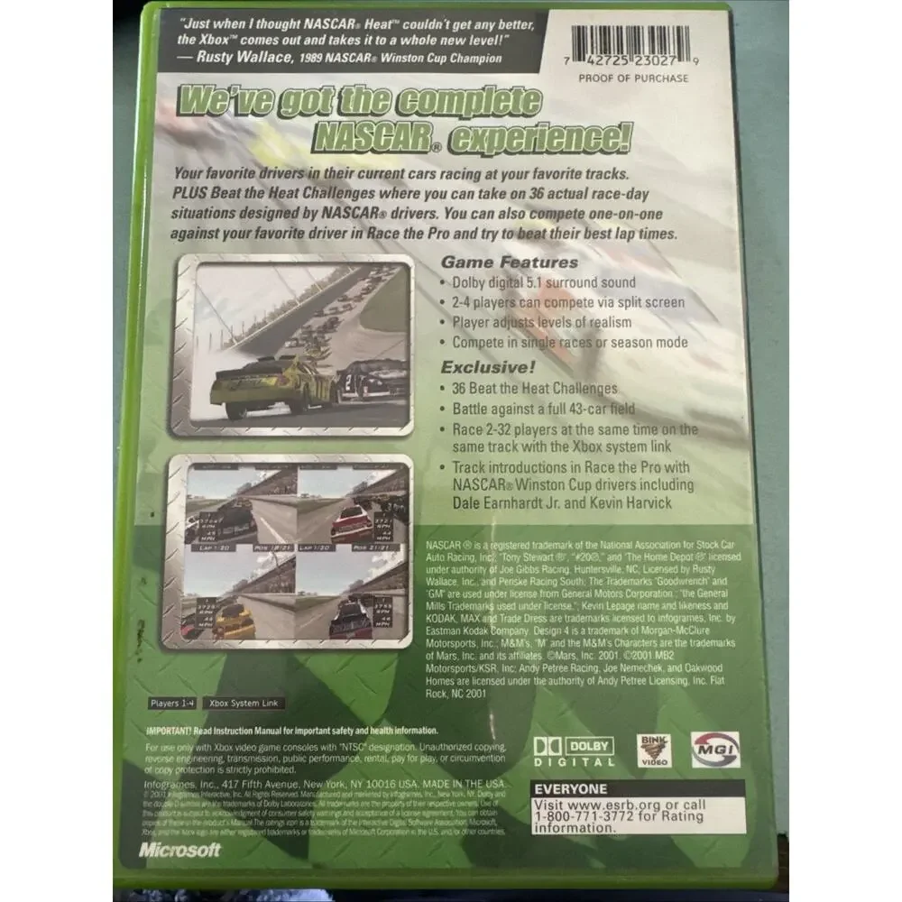 Microsoft XBOX Nascar Heat 2002 Video Game
